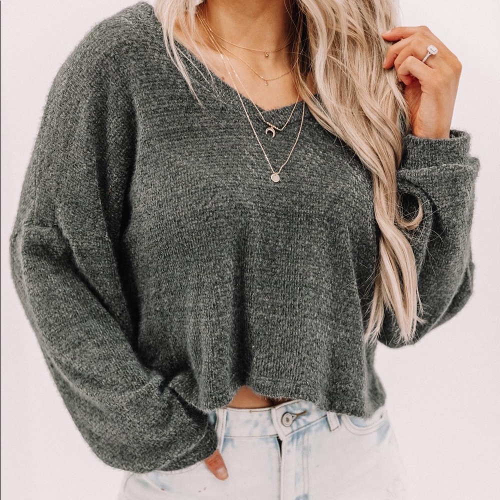 NWOT cropped cute sweater